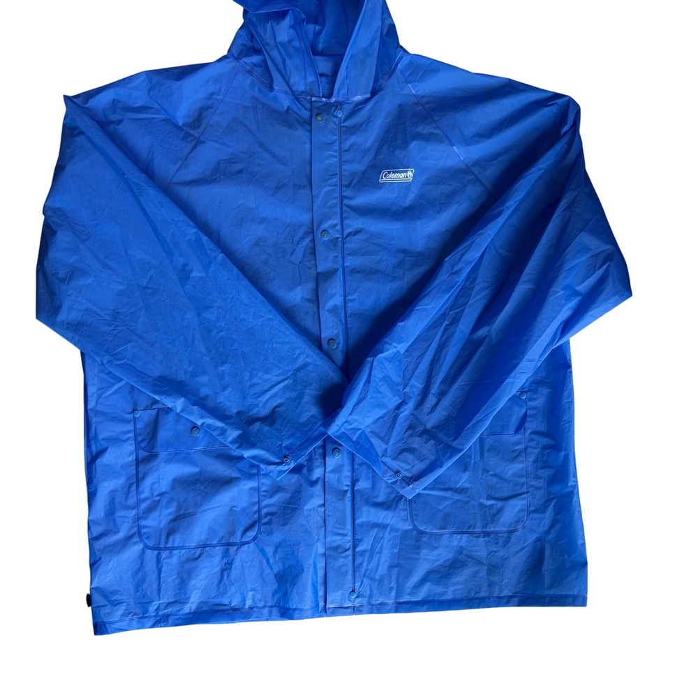 Coleman Men's Blue Hooded Rain Jacket